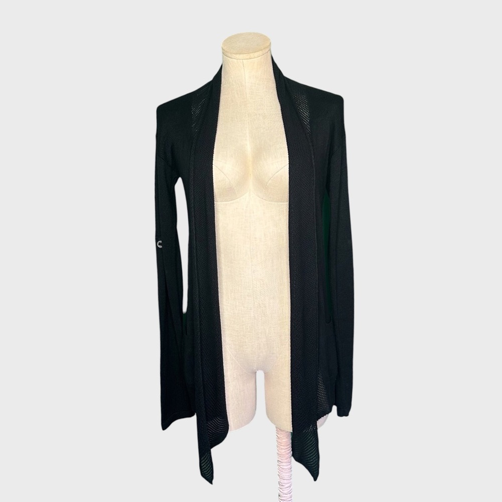 Athleta Lightweight Fishnet Knit Open Front Cardigan